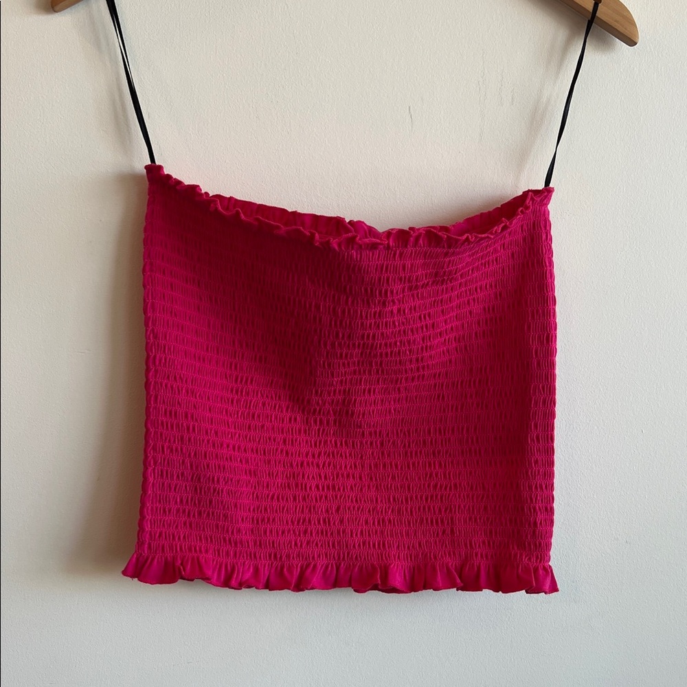 H&M Bright Pink Smocked Camisole